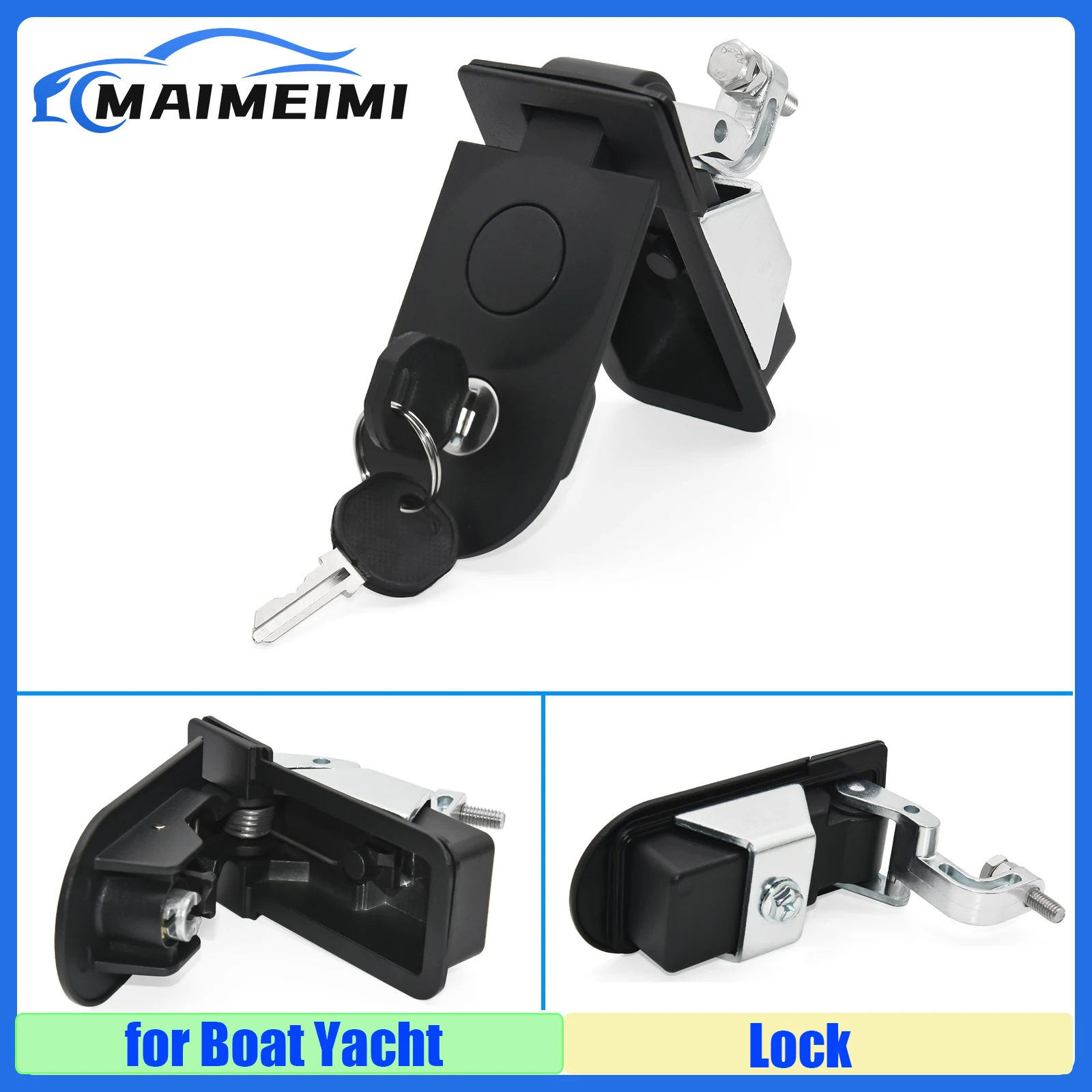 

2/3/4PCS RV Trailer Camper Entry Door Lock RV Door Lock Replacement Door Locker With Key Door Handle Hatch Latch Lock Black