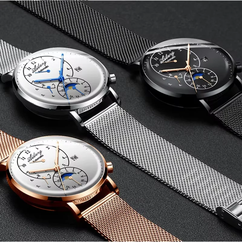 nature-green-simple-style-50m-technology-watch-automatic-mechanical-watches-waterproof-date-moon-phase-wristwatch-black-mesh-ai