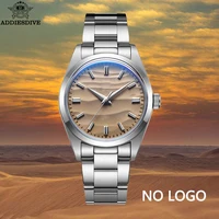 ADDIESDIVE gran oferta AD2030 sin logotipo reloj de acero inoxidable 100M relojes de cuarzo impermeables 3D esfera de arena reloj de pulsera para hombre vestido