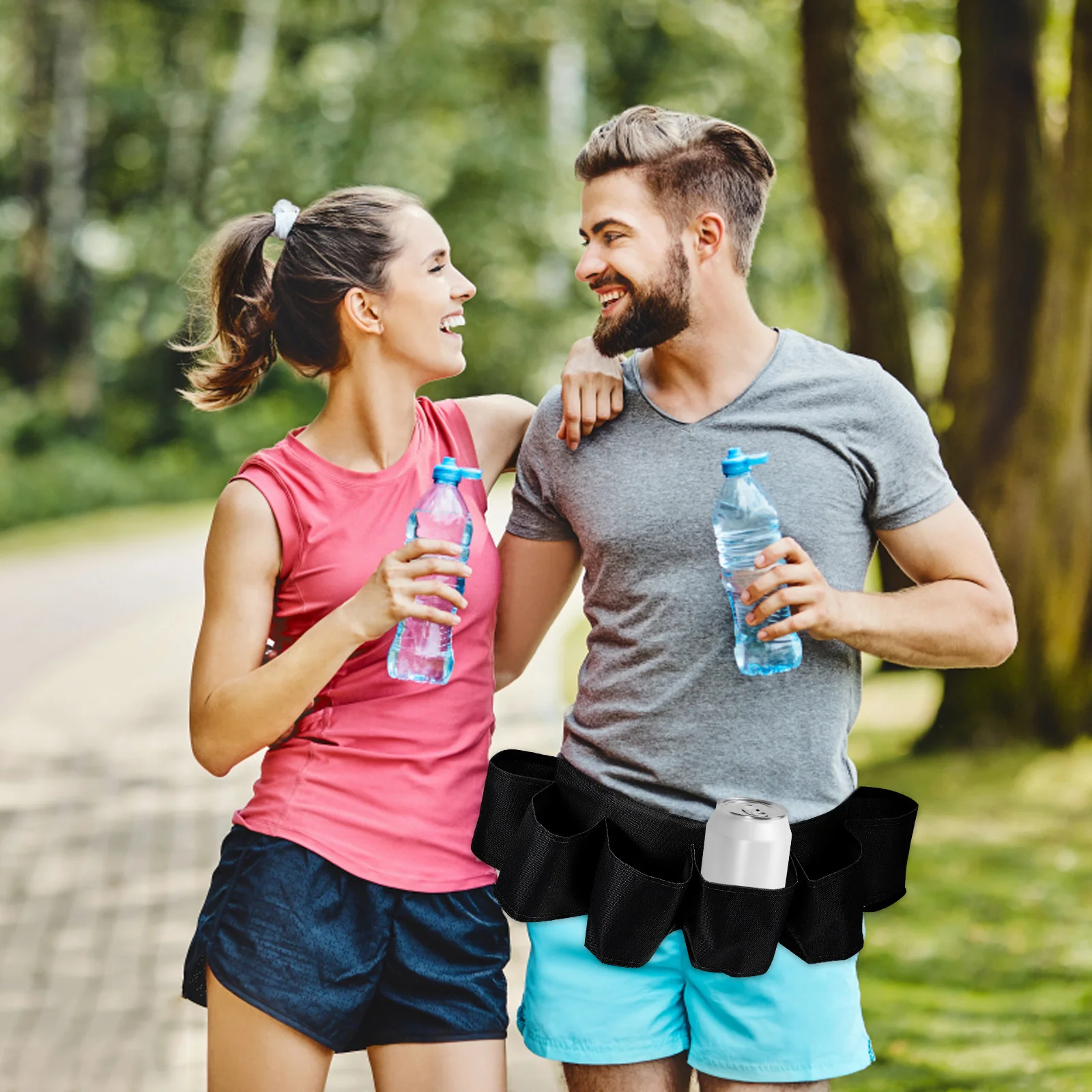 

Beer For Men Adjustable Drink Belt Holder Outdoor Beverage Waist Pack For Camping Hiking Picnic Soda Water Bottle Carrier