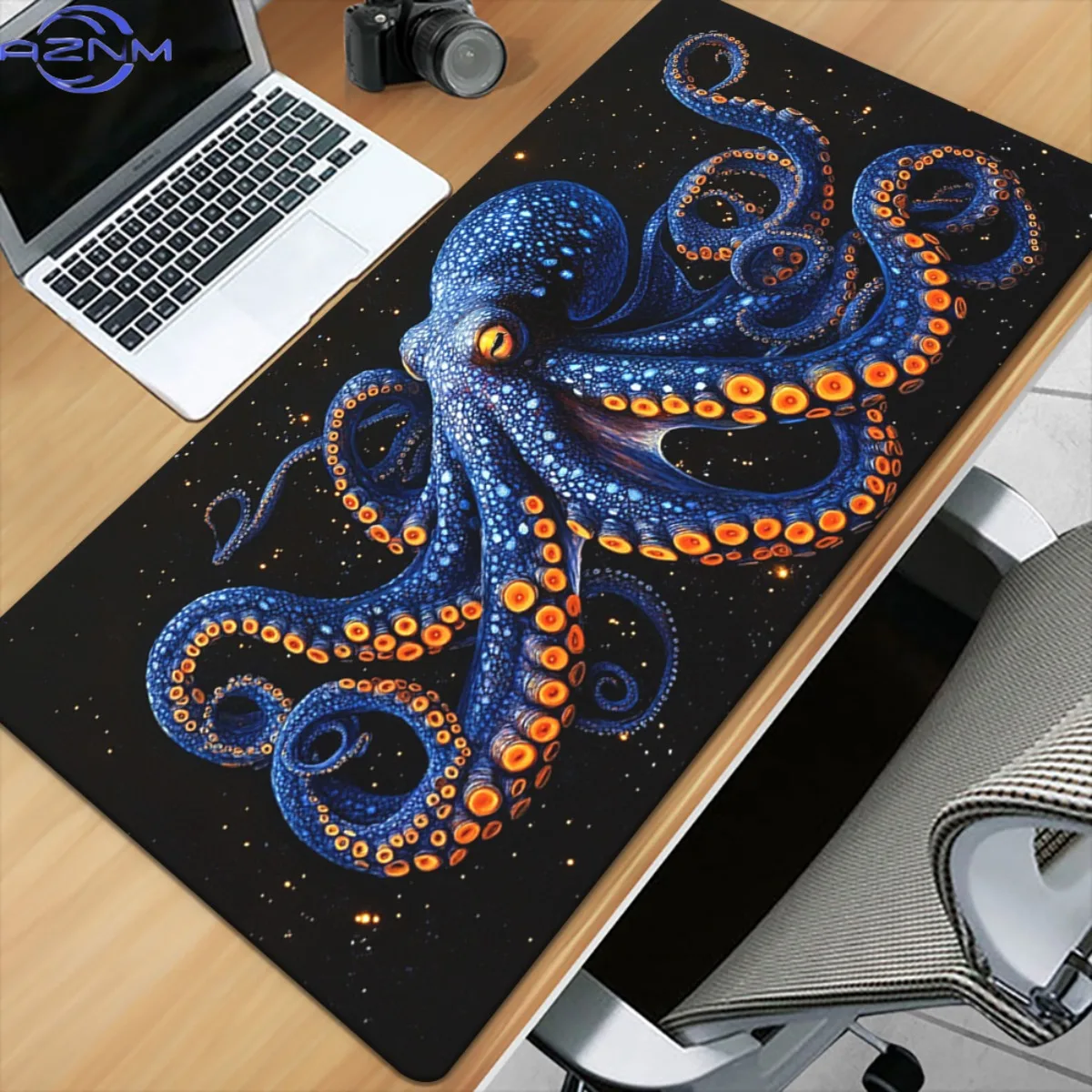 1pc Octopus Dark Blue Pattern HD Printed Pad for Desk, Multi Functional XXL Mousepad, Keyboard Gaming Mouse Mats, Office Compute