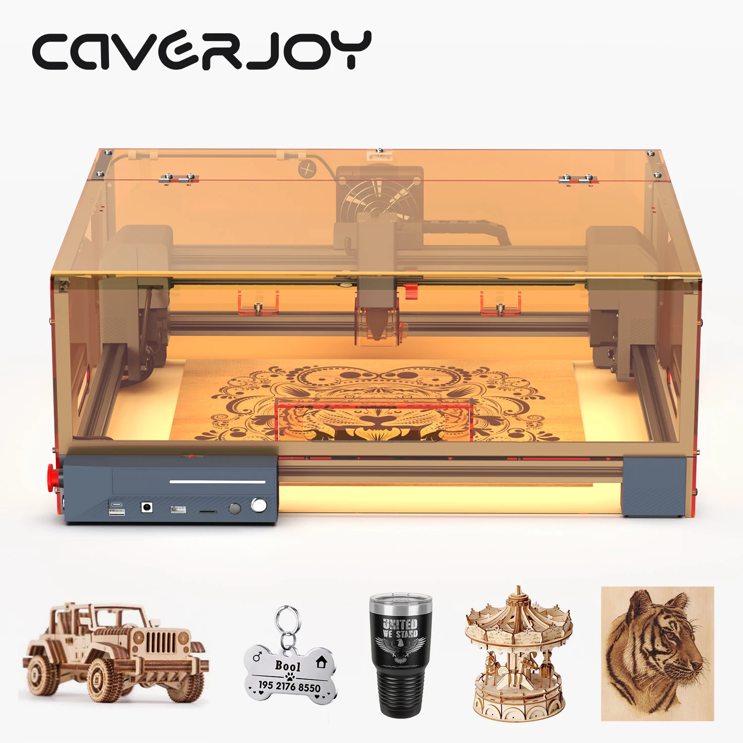 

CAVERJOY X1 Pro Laser Engraver Customized Artwork 5W for Mobile APP Windows Mac Engrave Laser Engraving Machine With Safty Cover