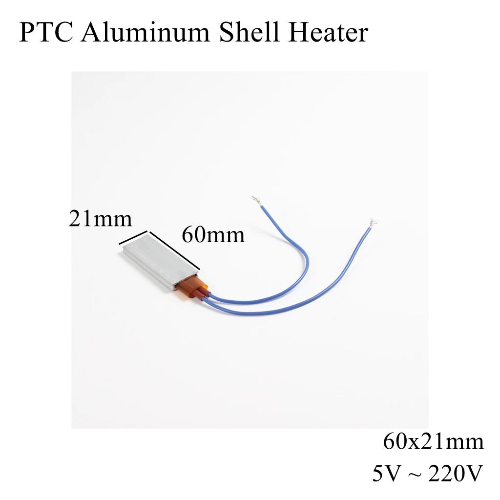 60x21mm 12V 24V 110V 220V PTC Aluminum Shell Heater Constant Thermostat Thermistor Ceramic Air Heating Sensor Egg Incubator