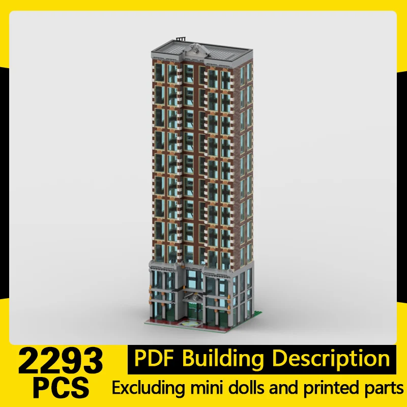 Modelo de Paisaje Urbano, Bloques de Construcción MOC, Hotel, Rascacielos, Tecnología Modular, Regalos, Juego de Juguetes para Niños para Armar en las Fiestas