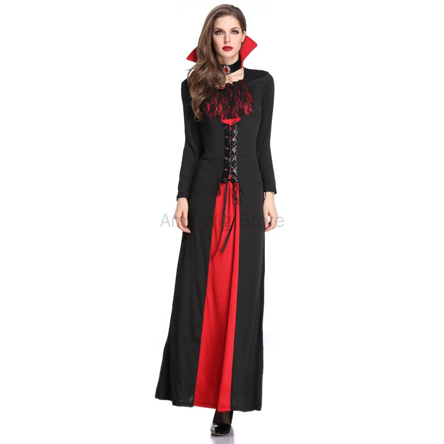 Disfraz de vampiro real para mujer adulta, traje gótico victoriano de vampiro real, Reina, vestido para fiesta, novia, bruja, Cosplay