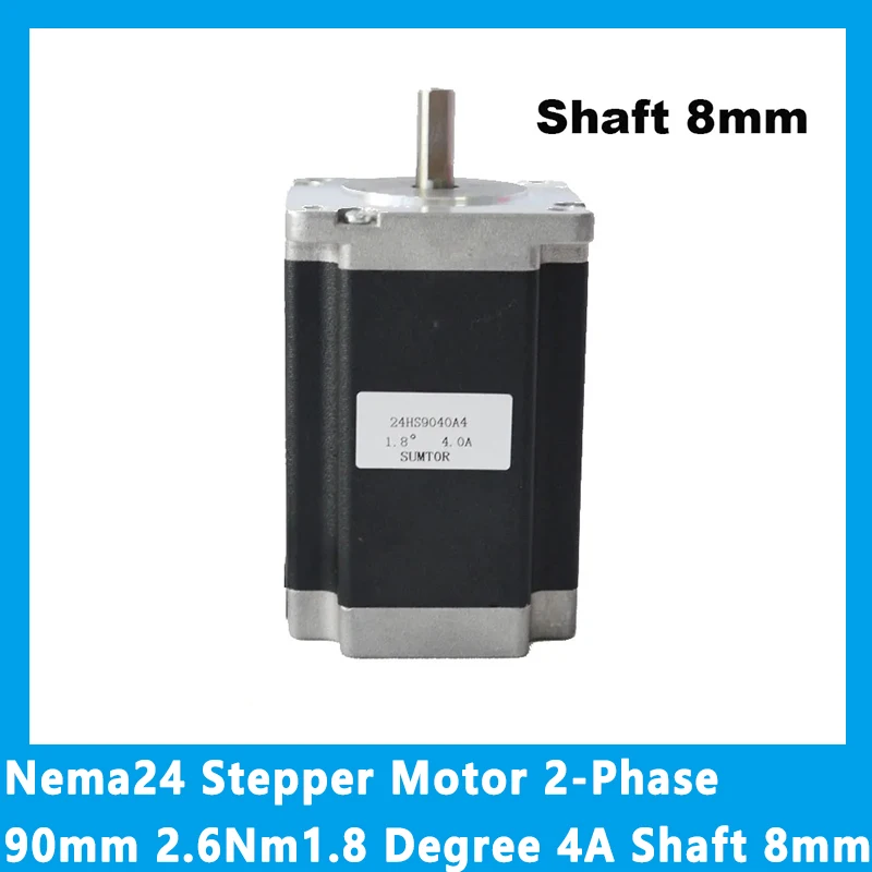 

Nema24 Stepper Motor 2-Phase 4-Wire 90mm 2.6Nm1.8 Degree 4A Shaft 8mm Frame 60mm for CNC Machinery