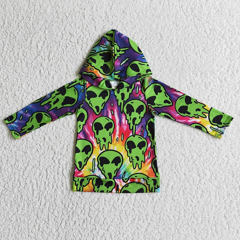 

Halloween Kids Horror Hoodie Sportswear Baby Girl Boy Tie Dye Long Sleeve Sweatshirt Wholesale Children Infant Skull New Clothes