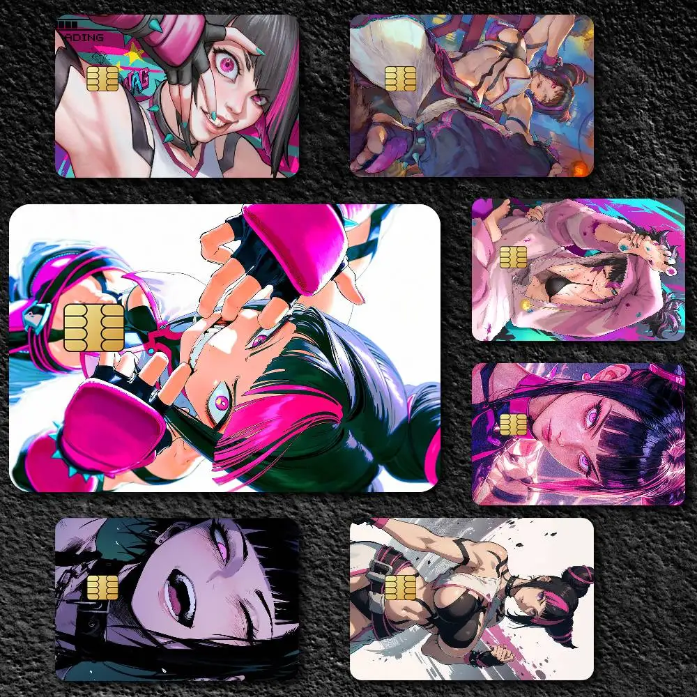 Juri Han S-Street F-Fighter Credit Card Skin Stickers for Bank Card Bus Metro Card Sticker Waterproof Gift