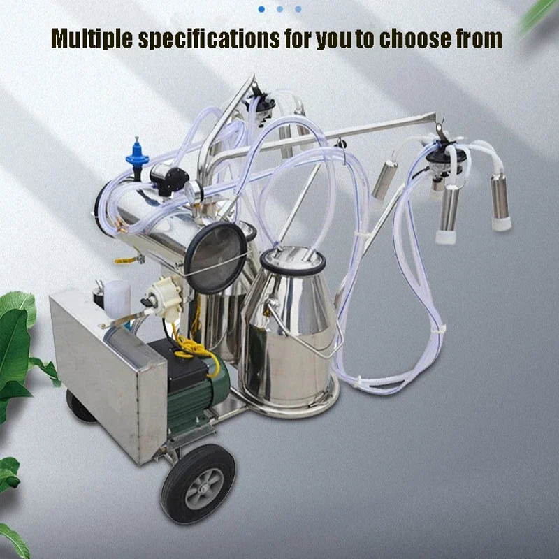 #Automatic Single And Double Barrel Vacuum Pump Wholesale Mobile Milking Machine For Sale