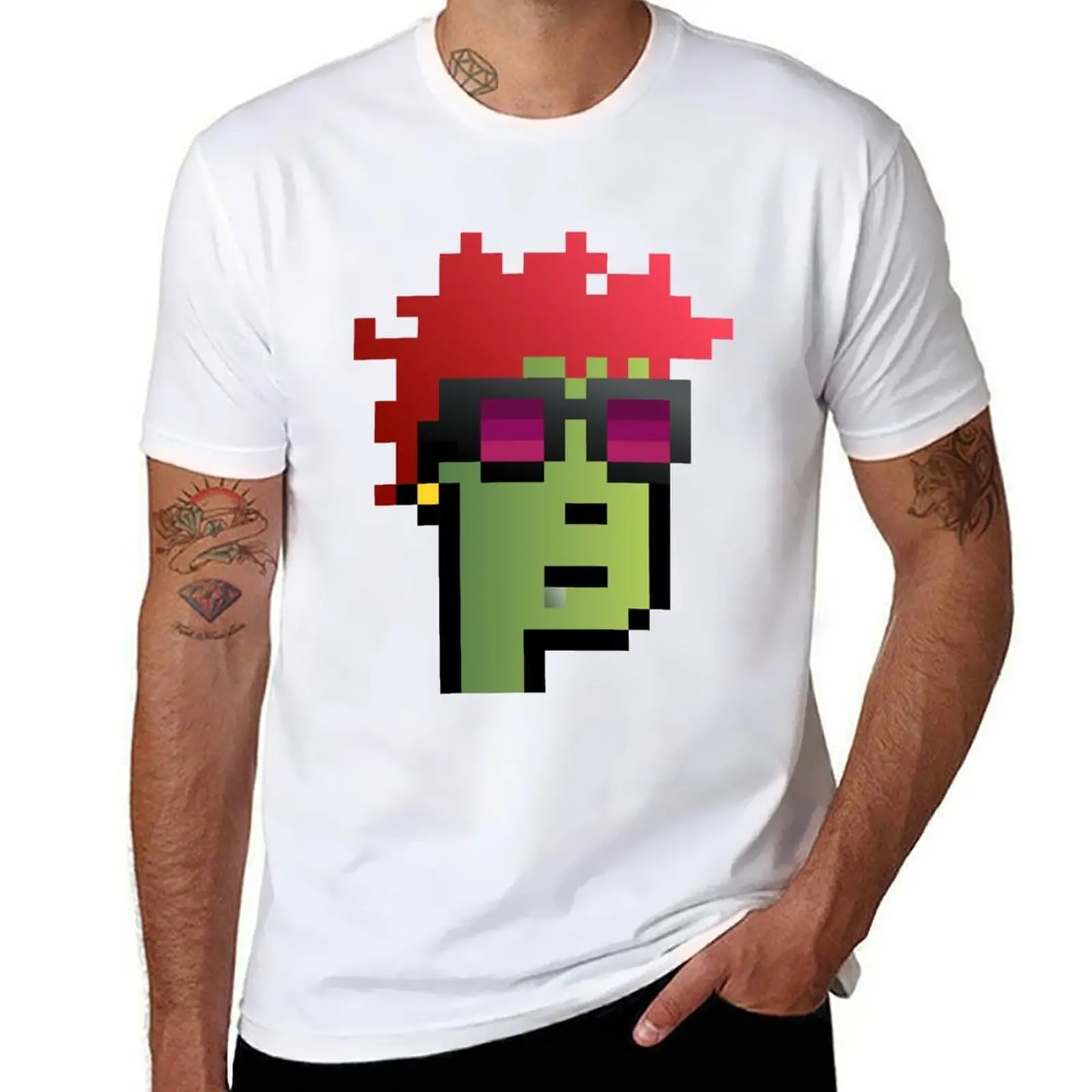 

CryptoPunk Art # 07 T-Shirt t shirt man cotton t shirt personalised T-Shirt