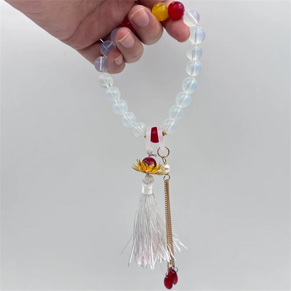 Anime Heaven Official's Blessing Tian Guan Ci Fu Bracelet Cosplay Hua Cheng Xie Lian Beaded Bangles Lotus Flower Pendant Jewelry