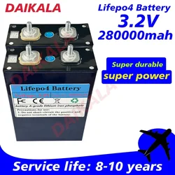 NEW 3.2V 280AH LiFePO4 Battery Rechargeable Cells for Solar Energy DIY Lithium Battery Pack Home Power 12V in Stock