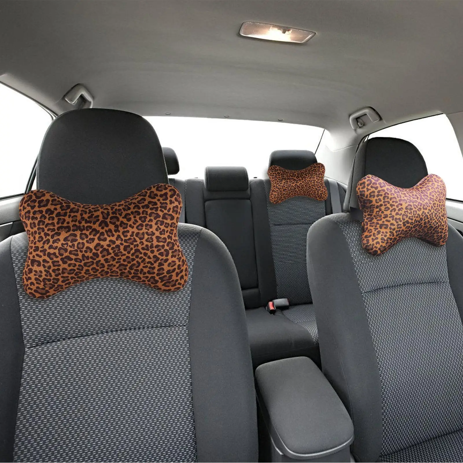 

Подушка для шеи для автомобиля, 2-х предметная эргономичная подушка, автомобильная подушка с леопардовым принтом и регулируемым ремнем для взрослых, вождение пассажиром