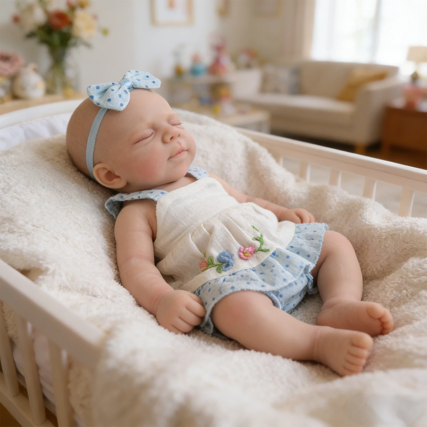 NPK 12inch Squishy Elastic Platinum Silicone Baby Doll Pascale Super Soft Solid Color Silicone Doll for Ages 3+