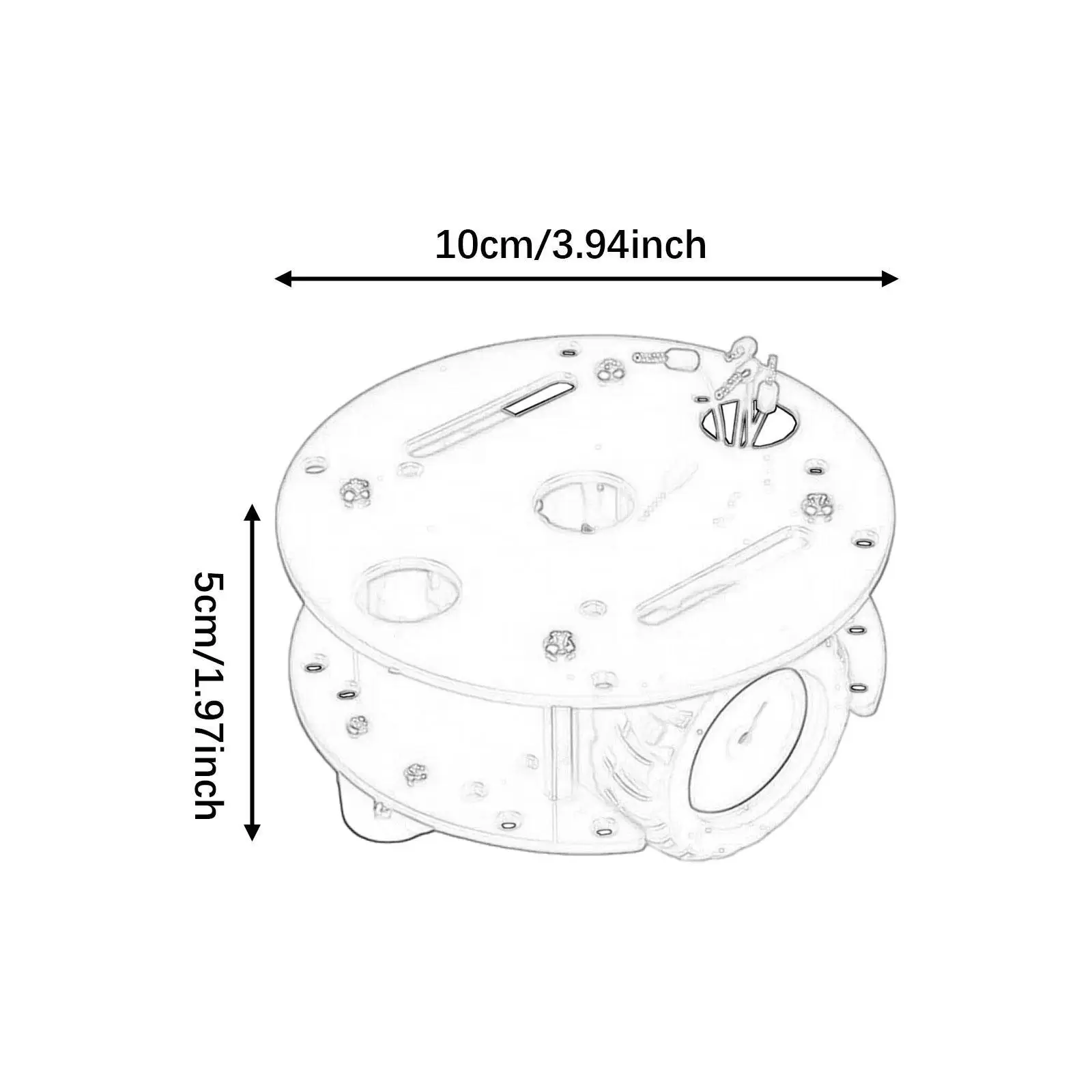 スマートロボットカーシャーシ、DIYモデルシャーシフレーム、2輪、サイエンスキットラウンドベース減速モーターDIY愛好家アクセサリー用