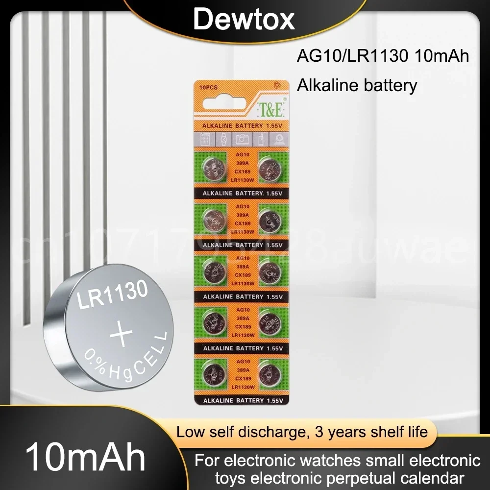 10-20PCS 1.55V AG10 L1131 389 189 LR54 LR1130 Alkaline Batteries Button Cell Coin for Clocks Watches Calculators Computers