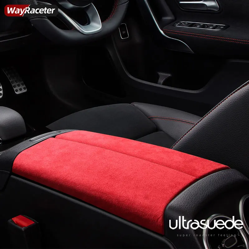 Ultrasuede Suede Wrap pudełko do podłokietnika samochodowego wykończenie panelu pokrywa dla Mercedes Benz A CLA GLA GLB B EQA EQB klasa W177 C118