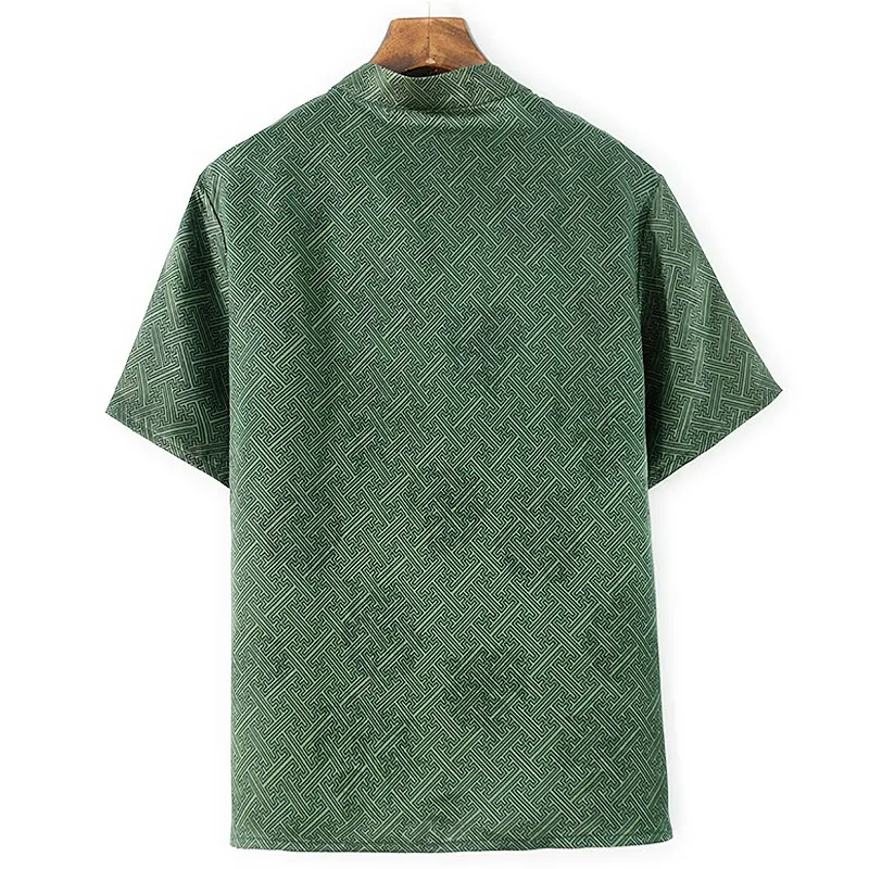 BirdTree-น้ําผ้าพันคอผ้าไหมElegantเสื้อผู้หญิงขาตั้งปุ่มJacquard,Retroเดินทางเสื้อหลวม,2025 ฤดูร้อนใหม่T57560CC