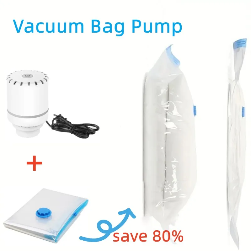 Vacuum Bag Pump Compressed Bag Electric Travel Pump Mini Vacuum Sealer Machine Space Saver for Clothes Organizer
