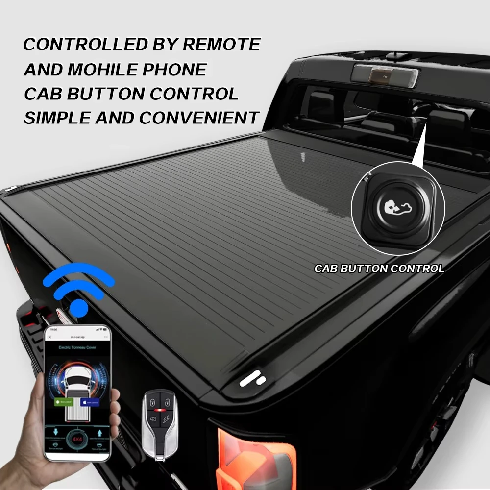 

2017-2025 Ridgeline Electric Retractable Tonneau Cover - Aluminum Hard Roller Shutter with Auto-Lock & Waterproof