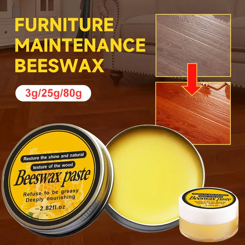 1/2pcs Wood Maintenance Wax Beeswax Wood Floor Wax Furniture Polishing & Maintenance Wood Wax Oil Cutting Boards Maintenance