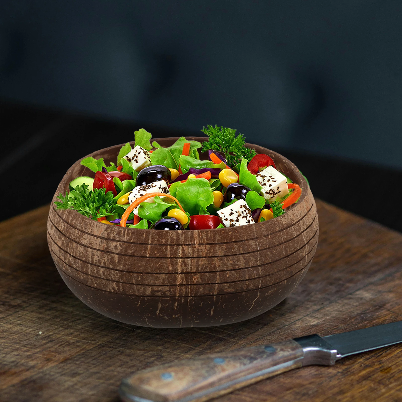 

Coconut Bowls Salad Dessert Fruit Shells Decorative Food Serving Natural Coconuts Handmade Kitchen Party Tableware