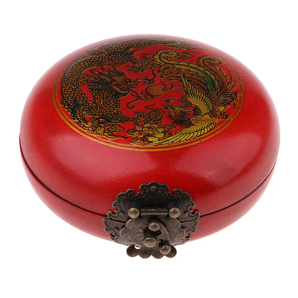 Vintage Feng Shui Luo Pan (Chinese Compass) with Wooden Case, Round - Asian Oriental Style Compass, 3.74inch