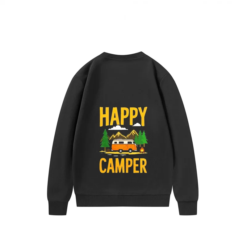 سويت شيرت رجالي Happy Camper With Van and Trees قماش قابل للتنفس بطباعة ممتعة