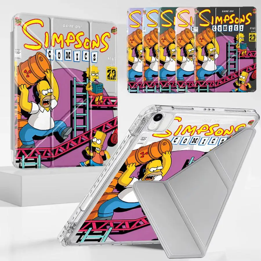 Simpson Tablet Case For iPad Pro 11th 10th 9th 8th 7th 12.9inch Air 4 5 M3 M2 1 2 M4 11inch Mini 6 7 Pro 2025 Y-Fold Cover
