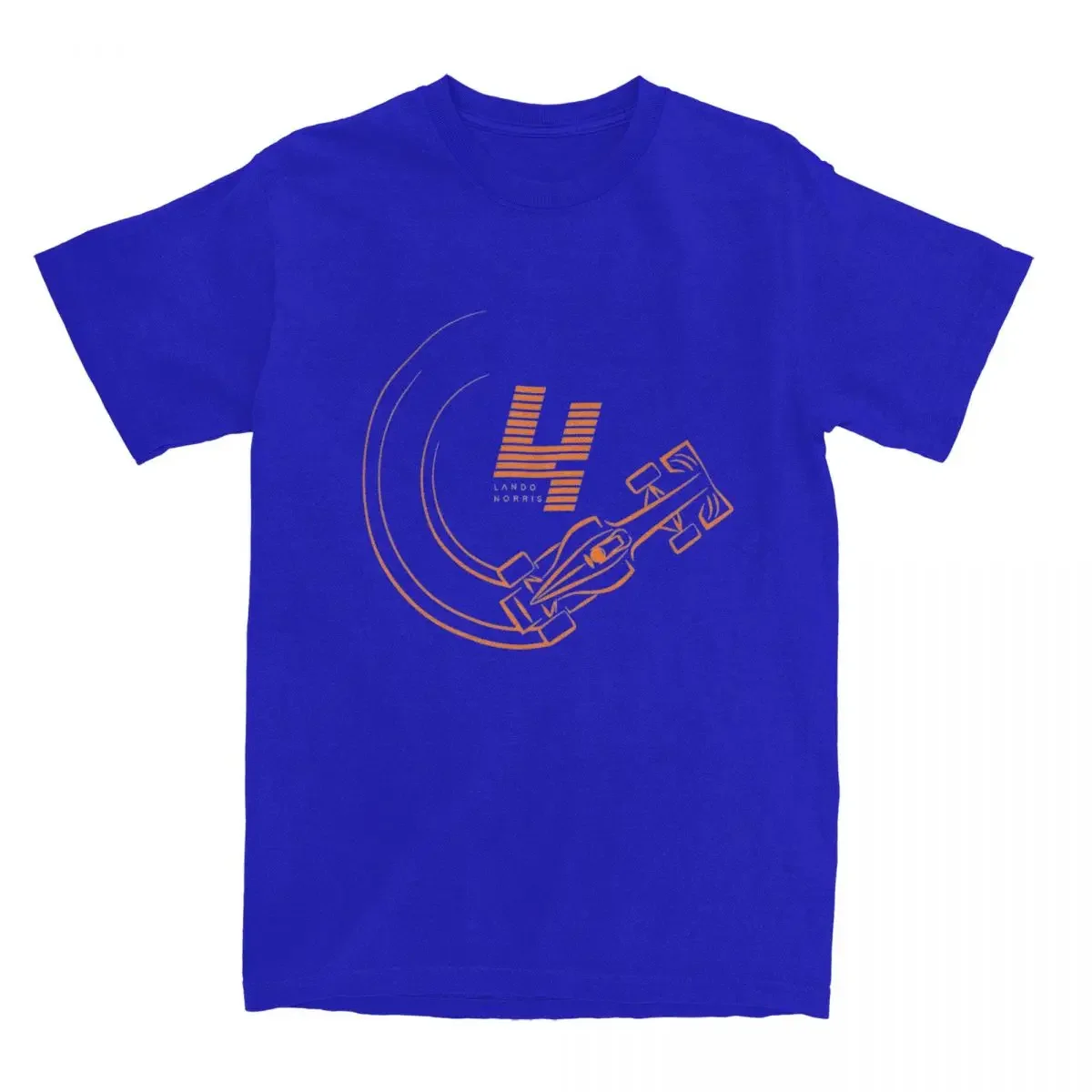 Vintage T-Shirt Crewneck Auto Racing Tees Short Sleeve Clothing Gift Idea Lando Norris 4 Logo T Shirts for Men Pure Cotton funny