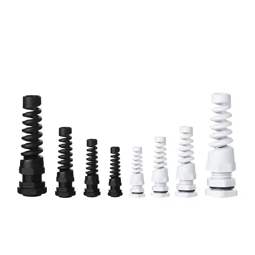 2 Pcs PG16 Flexible Cable Gland Strain Relief Connector Electrical Protector Nylon Cable Gland Flexible Joint PG7 PG9