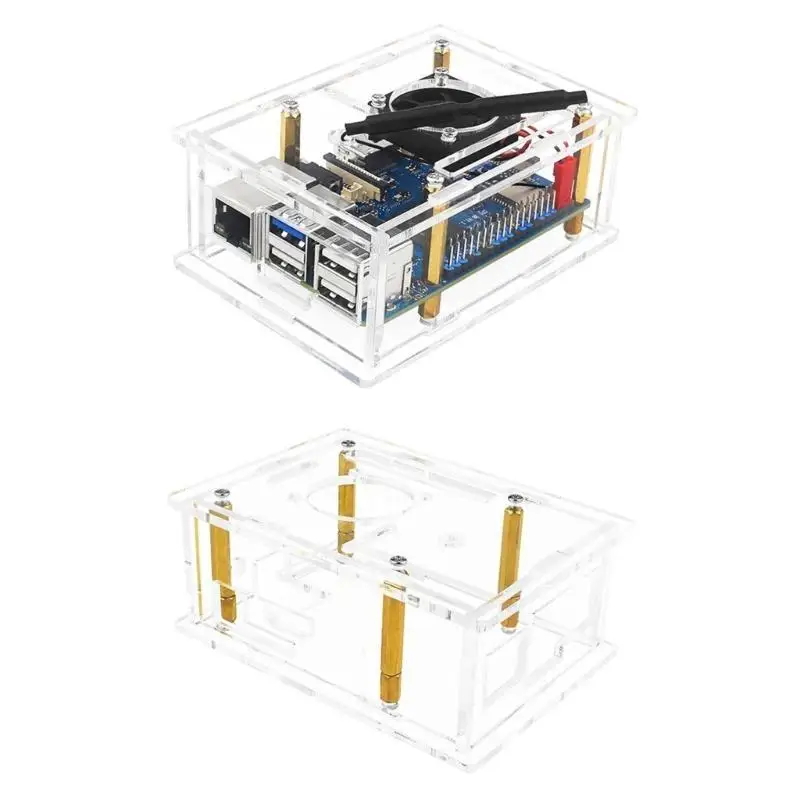652F Protective Shells Case Outer Shells for Orange 3B Development Board Acrylic Enclosure with Fan Heat Sink Accessory