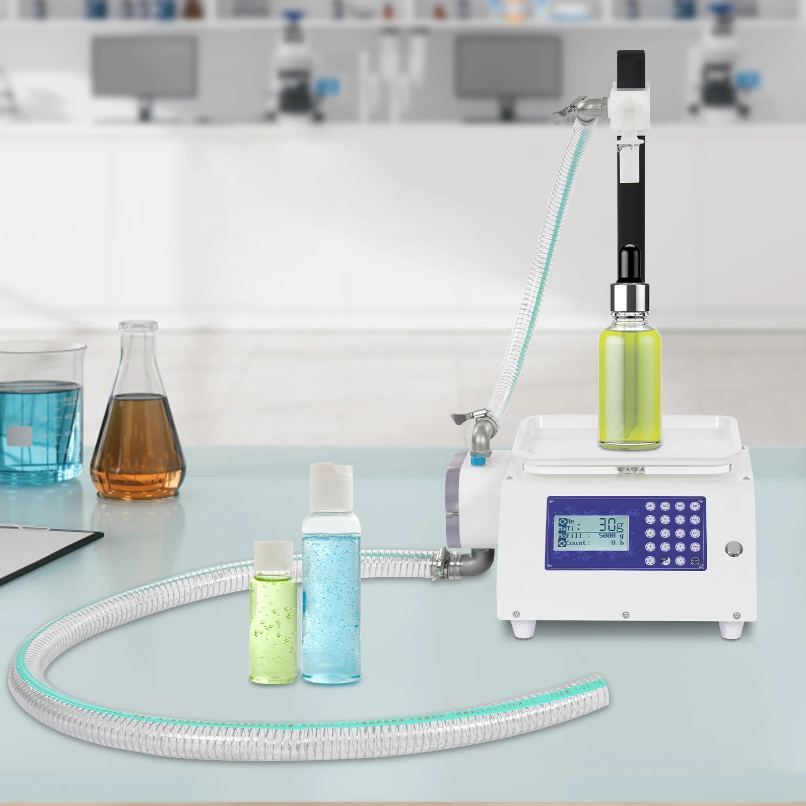 

Honey Filling Machine, Paste Liquid 100-5000g Automatic Weighing Paste Filler Bottle for Pear Syrup, Peanut Butter, High Viscous