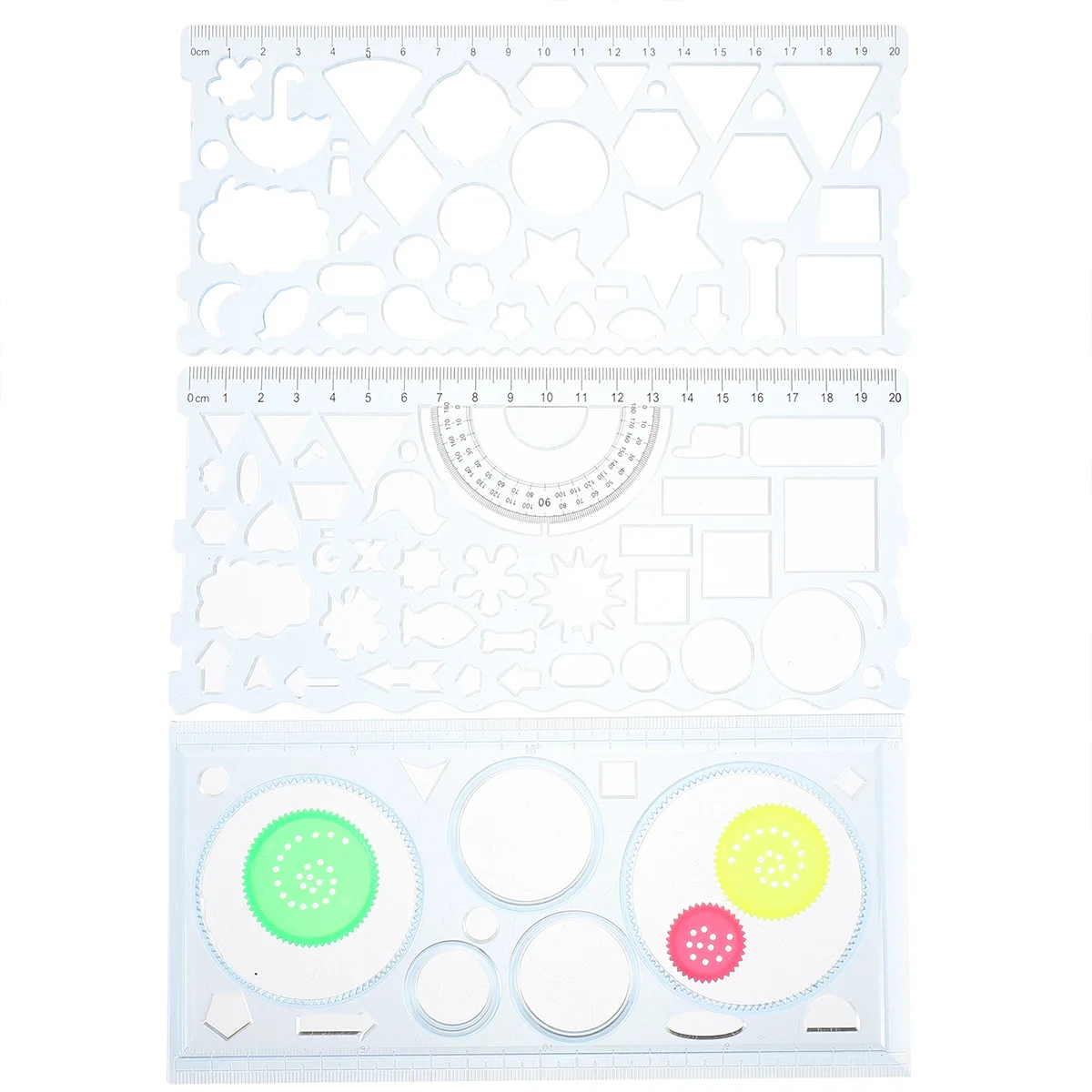 

3 Pcs Geometric Drawing Tool Cute Stationery Ruler Templates for Pupils Creative Design Set Kids Toys Material Practical