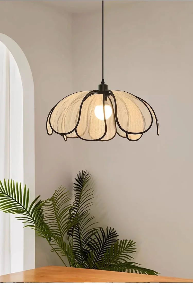 Nordic Petal E27 LED Pendant Lights Wabi Sabi Ceiling