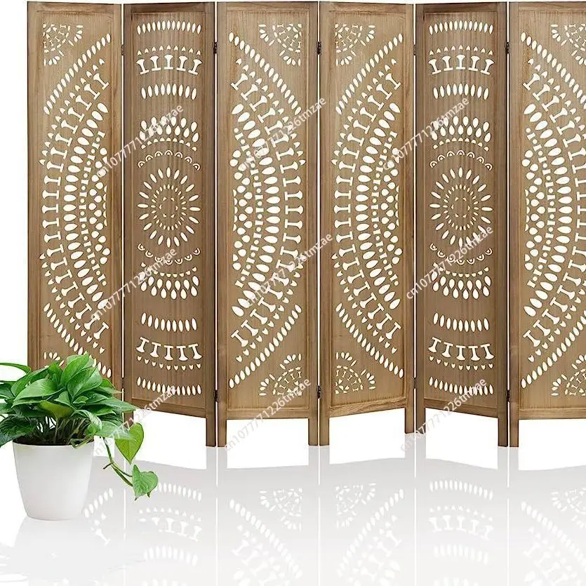 

Solid wood screen partition mobile foldable high partition panel stylish simple modern living room bedroom decoration