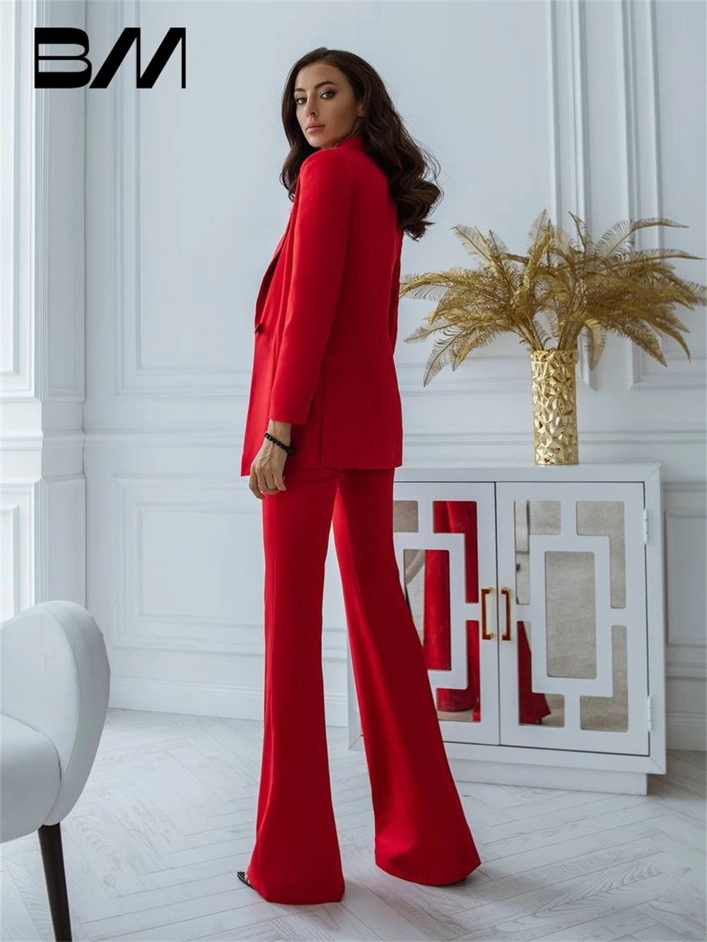 Ensemble de costumes pour femmes taille haute coupe ajustée, tenue de bureau formelle, y compris pantalon Blazer, tailleur-pantalon invité de