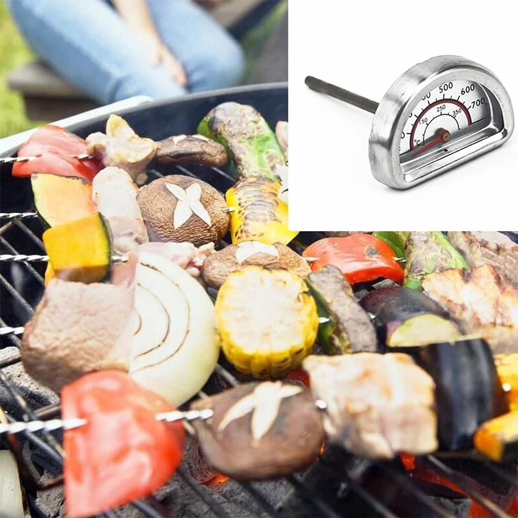 Stainless Steel Coke Oven BBQ Thermometer Wide Measurement Range Accurate Temperature Measurement Read Both Farenheit Celsius