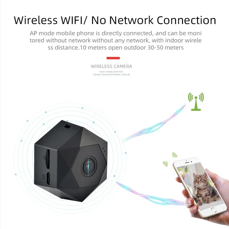 

WD01 Wireless Network Mobile Phone Connection Real time View Home Safety Monitoring Infrared Night Vision Monitoring Home Camera