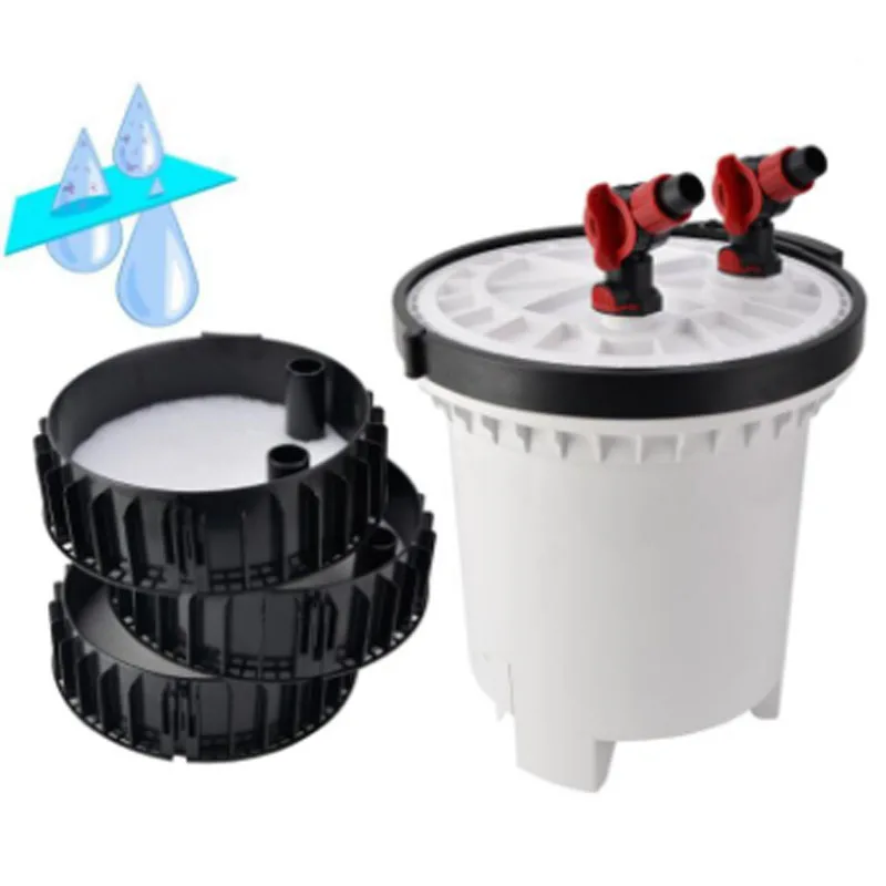 Display 4-Stage External Aquarium Canister Filter with 9W UV Sterilizer 7 Speed Variable