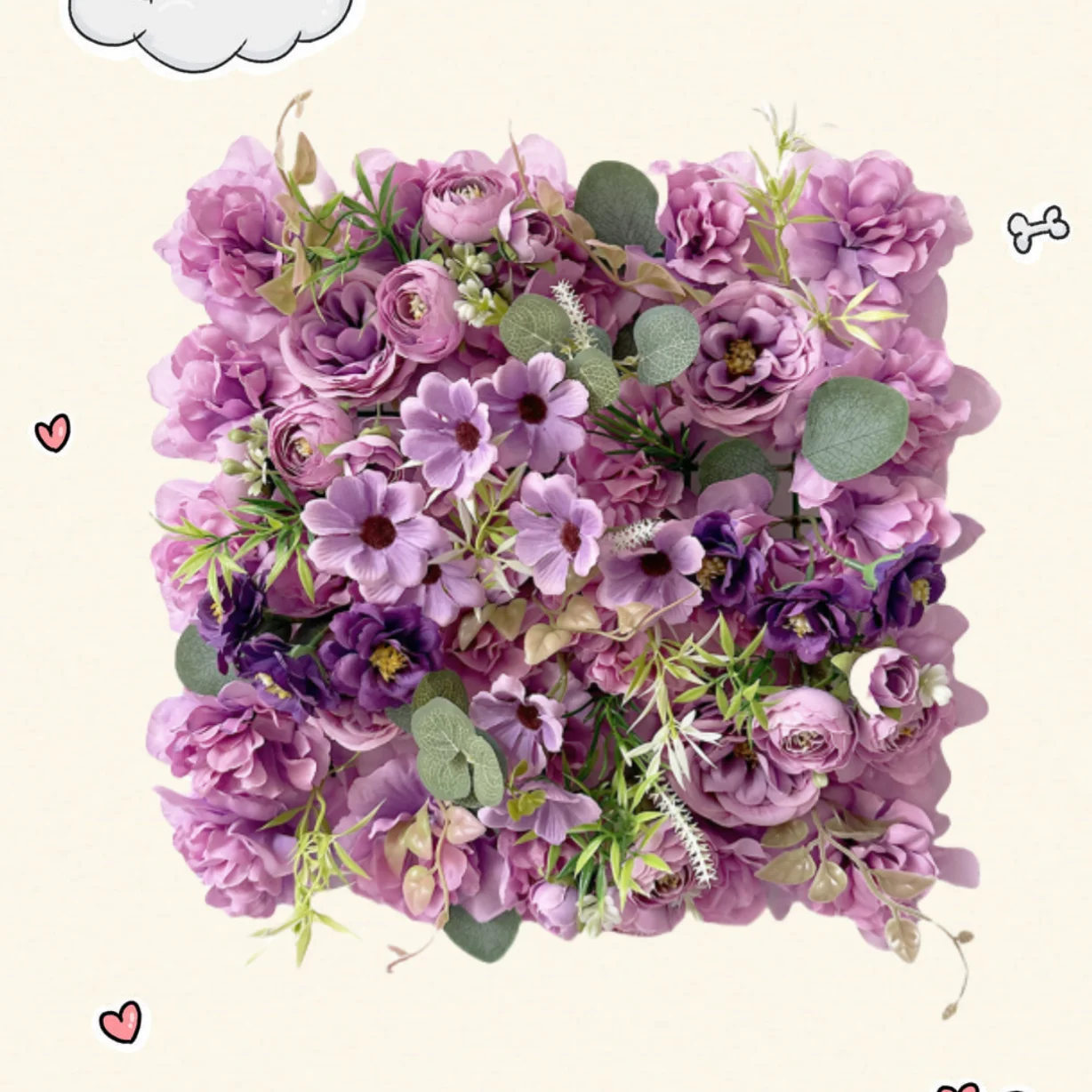 

3D Flowers Wall Panel 30*30cm Artificial Flower/Grass Wall Background for Home Party Wedding Backdrop Wall Decor 8 styles option