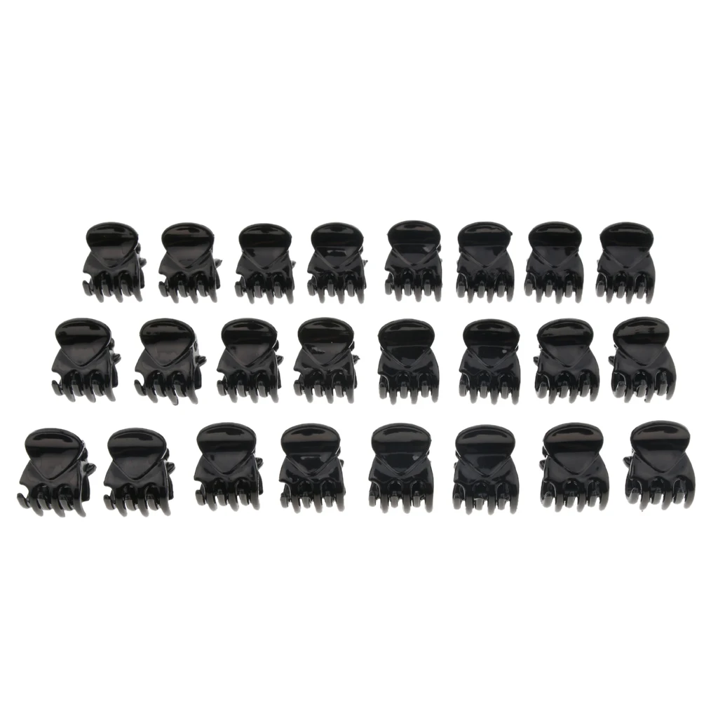 24 Pieces Classic Mini Hair Clips Plastic s Pins Clamps for Girls Women