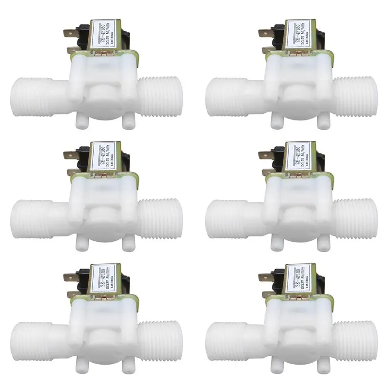 ABFU-6X 12V 1/2Inch N/C Plastic Electric Solenoid Valve Magnetic Water Air Normally Closed