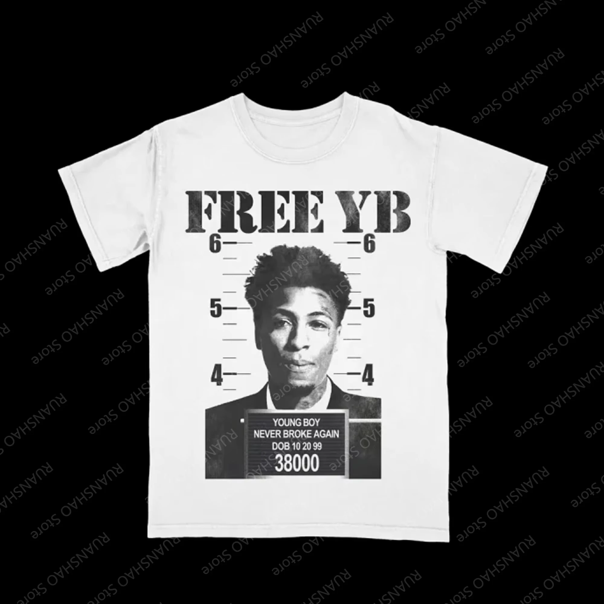 2024 New Arrival SUMMER Comfort T-Shirt# Rapper Star YoungBoy NBA#Vlone Murder Business Black Tee Man Women Fallow Hip-Hop Top