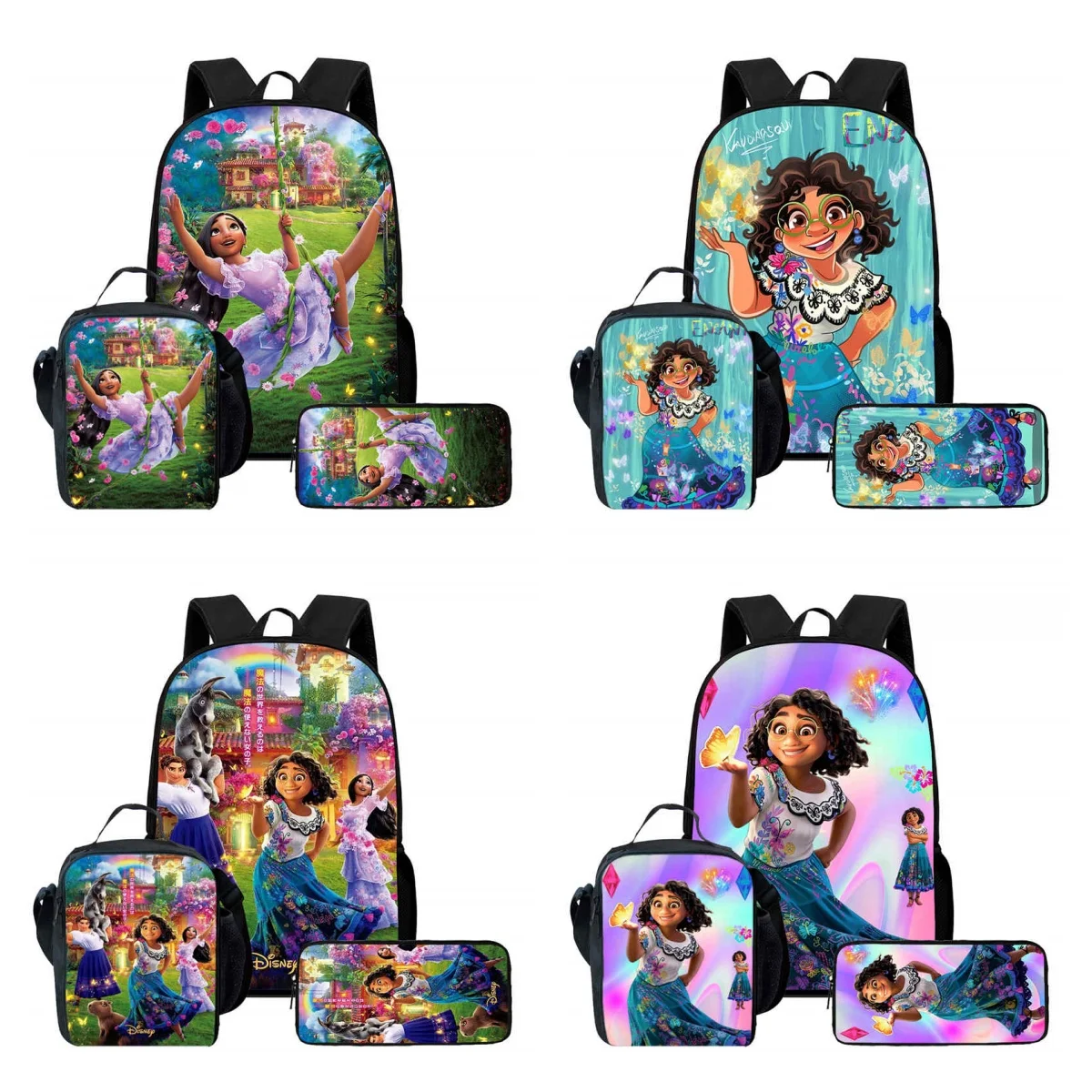 

Cartoon Disney ENCANTO School Bags for Boys Girls,3pcs Set School Backpack with Lunch Bags,Pencil Bags for Aged 5-10,Best Gift