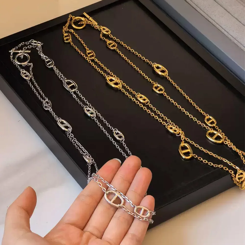 2026 Hot sale stainless steel couple necklace multi-function fashionable multi-layer bracelet same style for men and women
