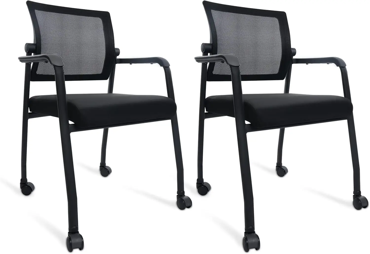 

Waiting Room Chairs with Wheels, Adjustable Mesh Backrest, Desk Chair with Ergonomic Lumbar Support and Thickened Seats Cushion,