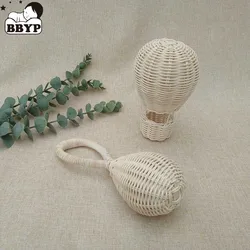 1-2Pcs Baby Rattan Handbell Sand Hammer Musical Rattle Rattan Weaving Handbell Educational Infant Attetion Training Toys Gifts