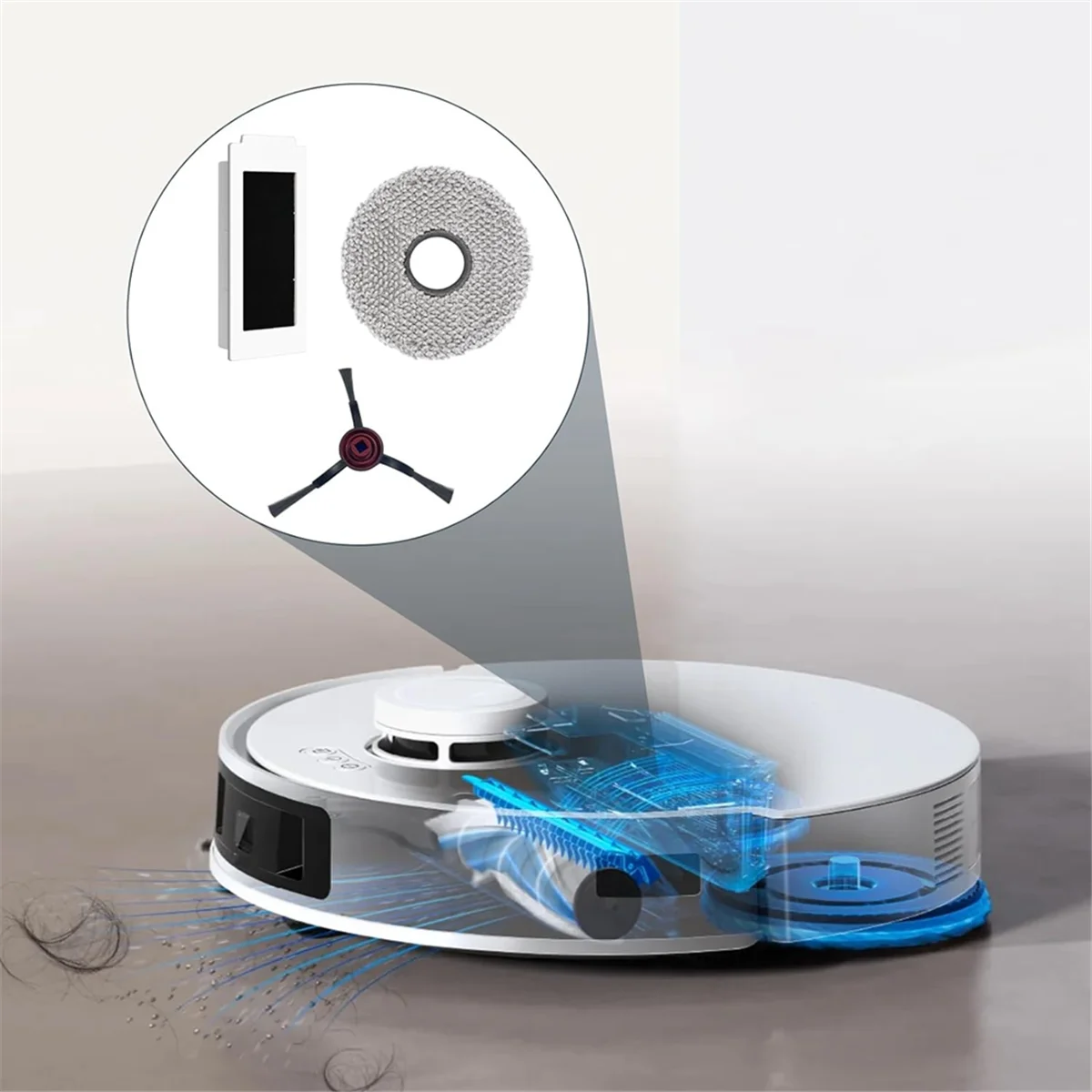 Для Ecovacs T30 Pro Omni, запасные части для робота-пылесоса T30 Omni, боковые щетки с фильтром Hepa, подушечки для мытья полов_ABGP