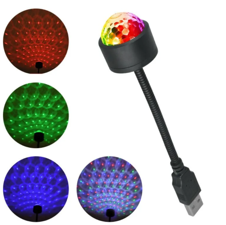 USB son musique rythme magique effet de scène lampe de Projection LED fête Disco DJ scène lumière voiture décoration atmosphère veilleuse